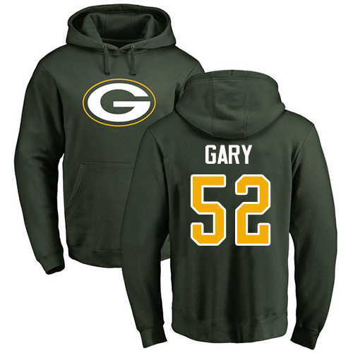 Men Green Bay Packers Green #52 Gary Rashan Name And Number Logo Nike NFL Pullover Hoodie Sweatshirts->nfl t-shirts->Sports Accessory